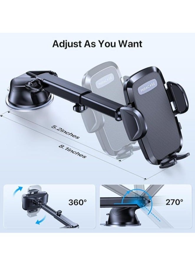Universal Car Phone Holder | Powerful Suction Cup & Double Metal Hook | Dashboard, Windshield & Air Vent Mount | Compatible with 4.0-7.2" Smartphones - Image 5