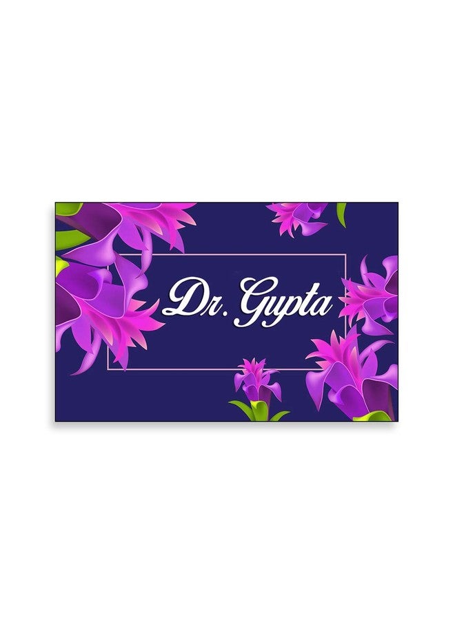 999Store Printed Purple Flowers for Home Name Plate (MDF_12 X7.5 Inches_Multi) - Image 1