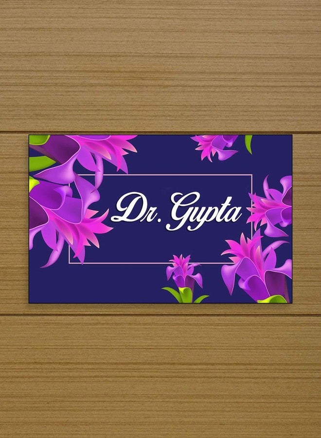999Store Printed Purple Flowers for Home Name Plate (MDF_12 X7.5 Inches_Multi) - Image 2