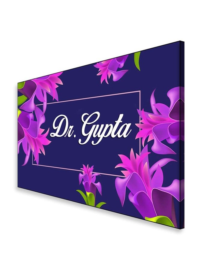 999Store Printed Purple Flowers for Home Name Plate (MDF_12 X7.5 Inches_Multi) - Image 3