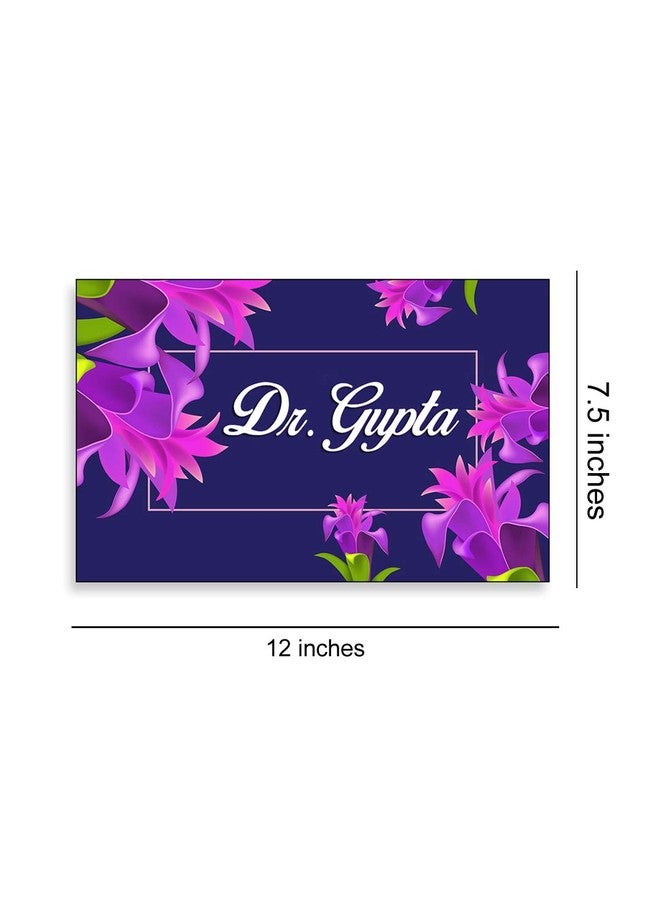 999Store Printed Purple Flowers for Home Name Plate (MDF_12 X7.5 Inches_Multi) - Image 4