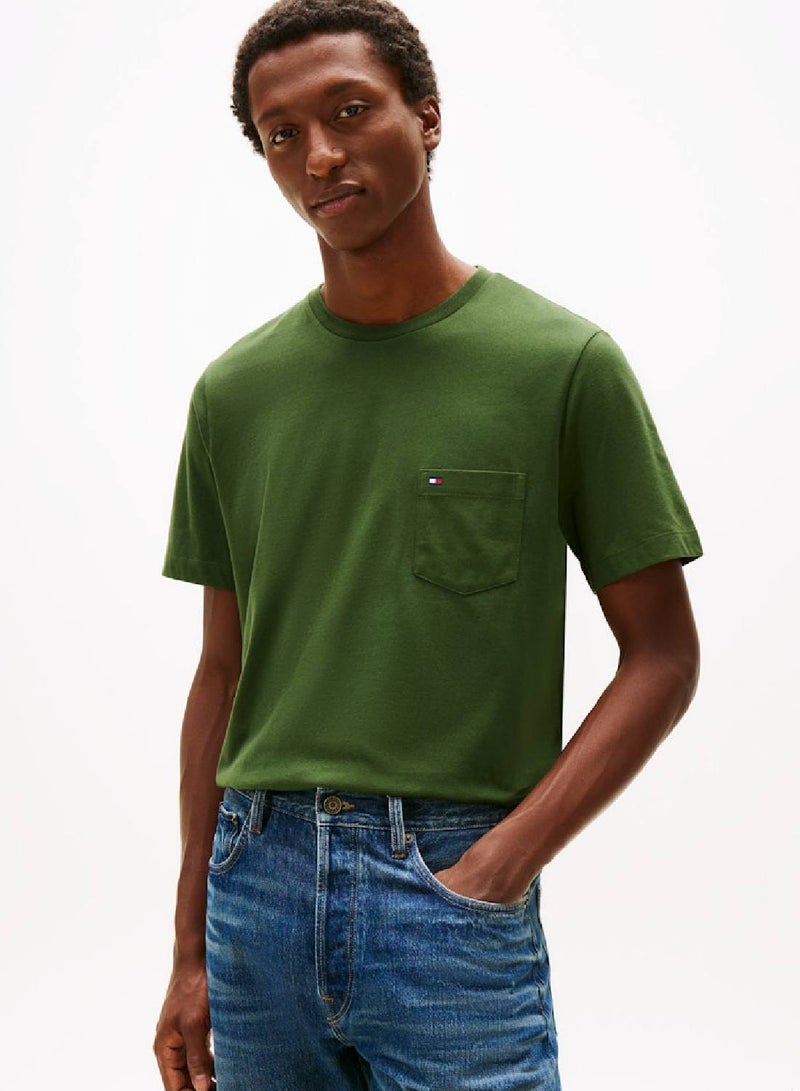 تومي هيلفيغر تيشيرت برقبة دائرية وجيب - Image 1