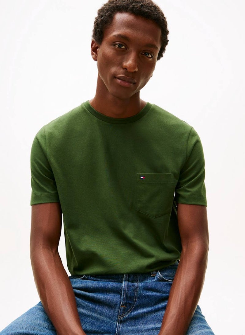 TOMMY HILFIGER Patch Pocket Crew Neck T-Shirt - Image 4