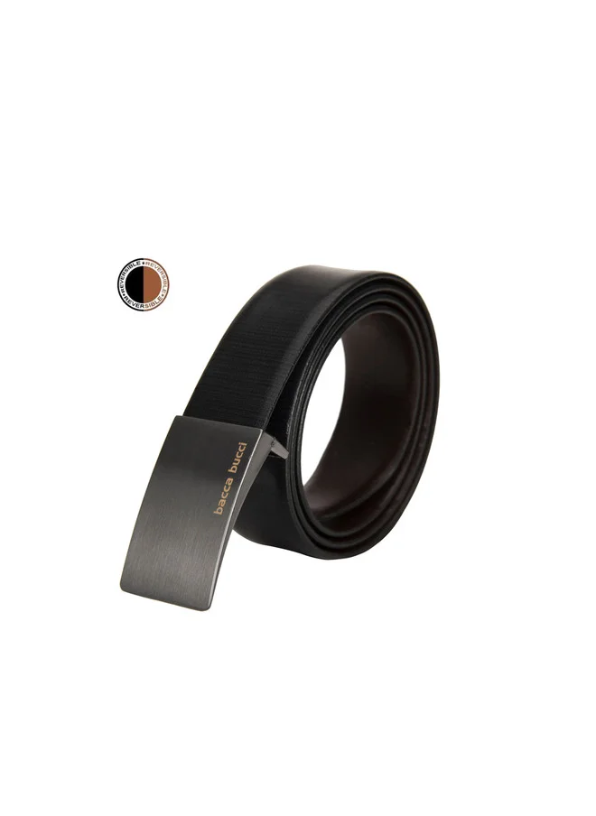 Bacca Bucci  Men's Reversible Black and Brown Leather Belt for Men | Best Price UAE