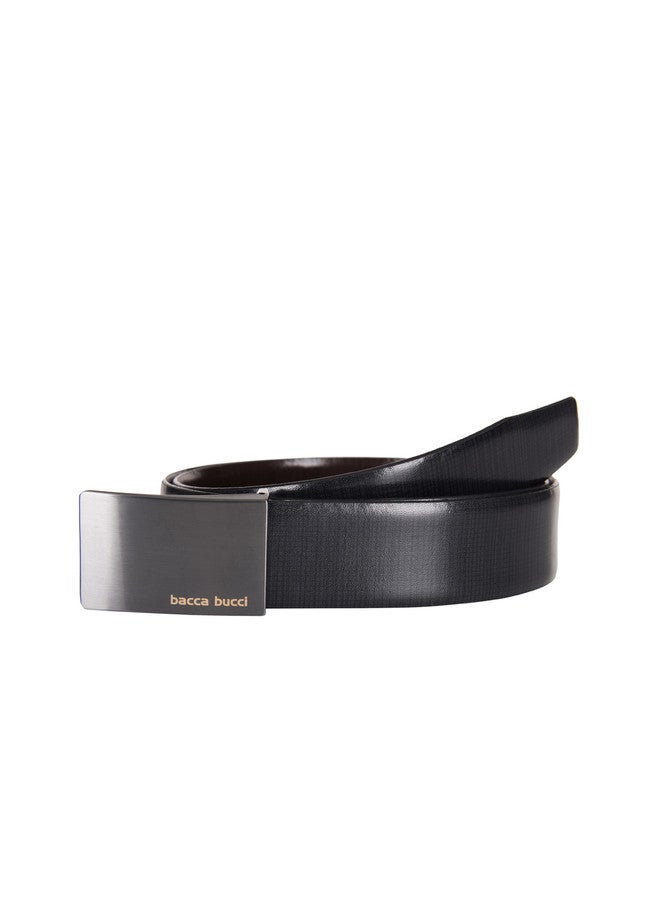 Bacca Bucci Men's Reversible Black and Brown Leather Belt - Image 2
