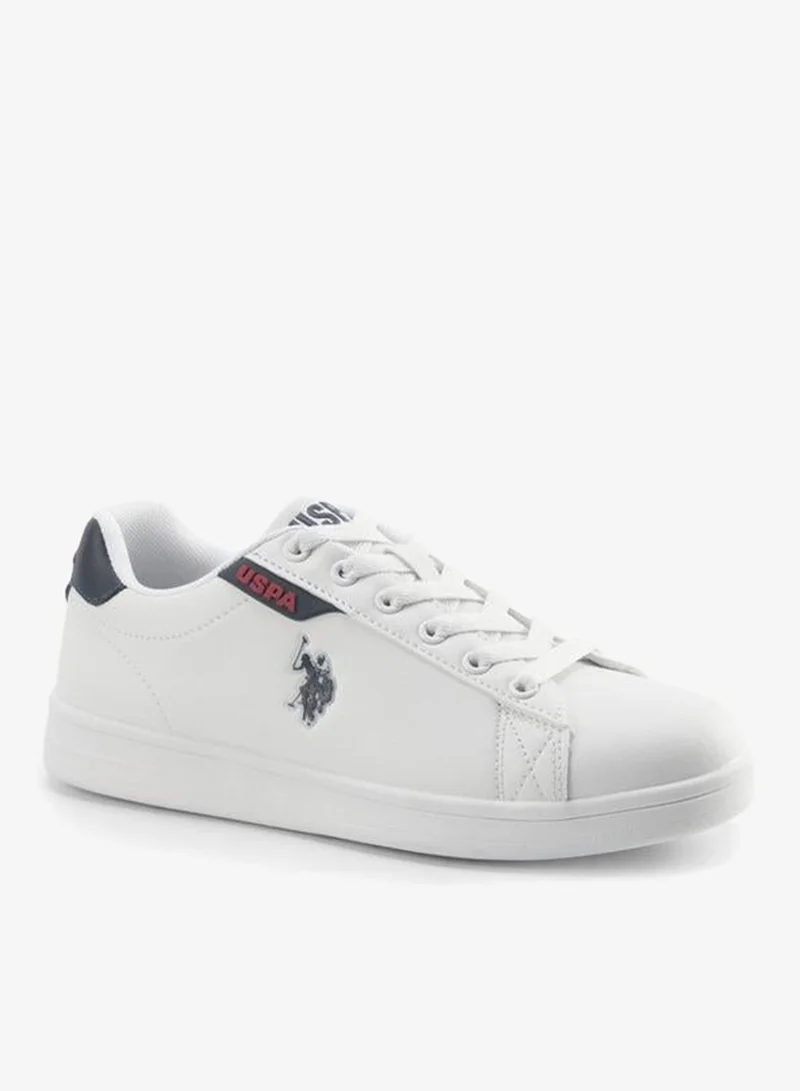Women Logo Embossed Lace-Up Sneakers