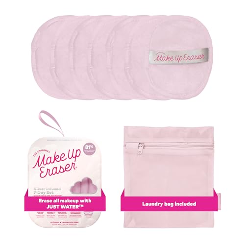 Makeup Eraser The Original MakeUp Eraser 7Day Set Erase All Makeup With Just Water Including Waterproof Mascara Eyeliner Foundation Lipstick Sunscreen and More Silver Infused 7ct - Image 1