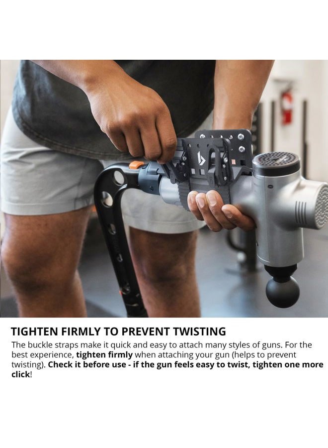 BRAZYN - Talon Universal 2.0 Massage Gun Holder + Massage Cane. Universal Massage Gun Mount with Rachet Straps, Extension Arm for Your Deep Tissue Percussion Massager (Works with Most Guns) - Image 4