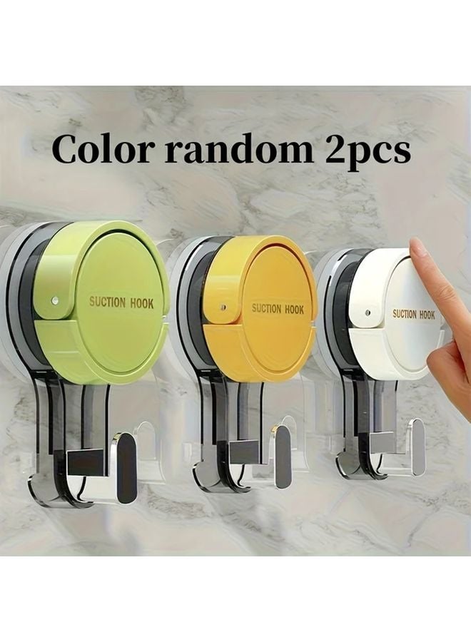 Yellow White Green Random Color Vacuum Suction Cup Towel Rack Wall Mounted Organizer - Image 1