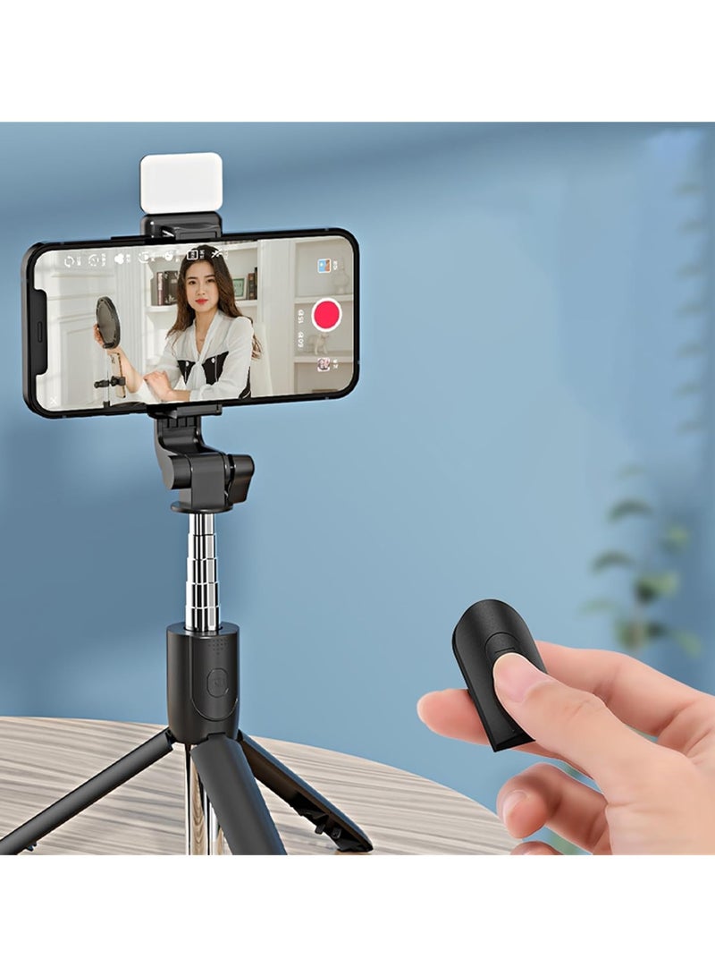 2024 New 6 in 1 Wireless Bluetooth Selfie Stick, Selfie Stick Tripod with Remote Control, Bluetooth Selfie Remote Control with Light (Pink with Fill Light) - Image 2