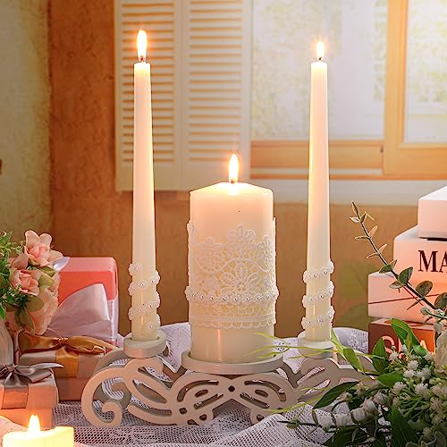Irenare Unity Candles with Holder for Wedding Ceremony Wedding Decortions Accessories Glass Candle Holder Pillar Candle for Formal Events ChurchStylish Style - Image 3