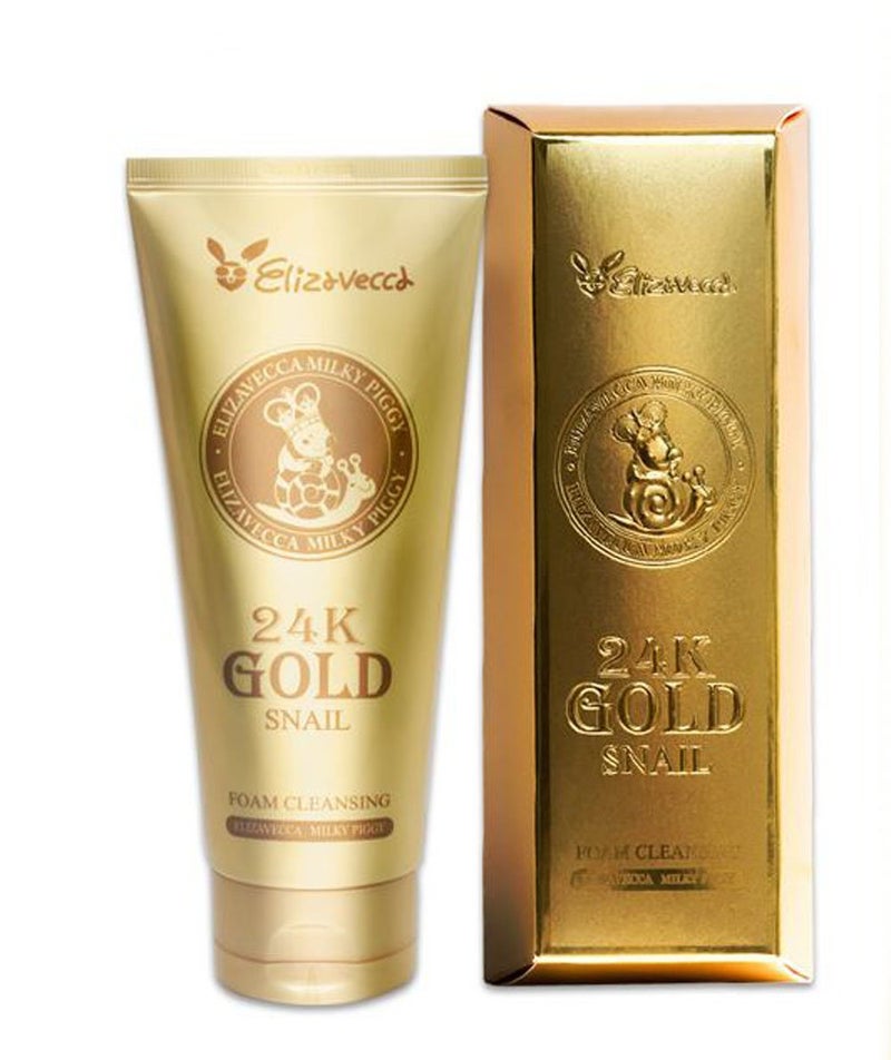 Elizavecca 24k Gold Snail Foam Cleansing 180ml/6.09 fl.oz. - Facial Cleansing | Face Cleansing Foam - Image 1