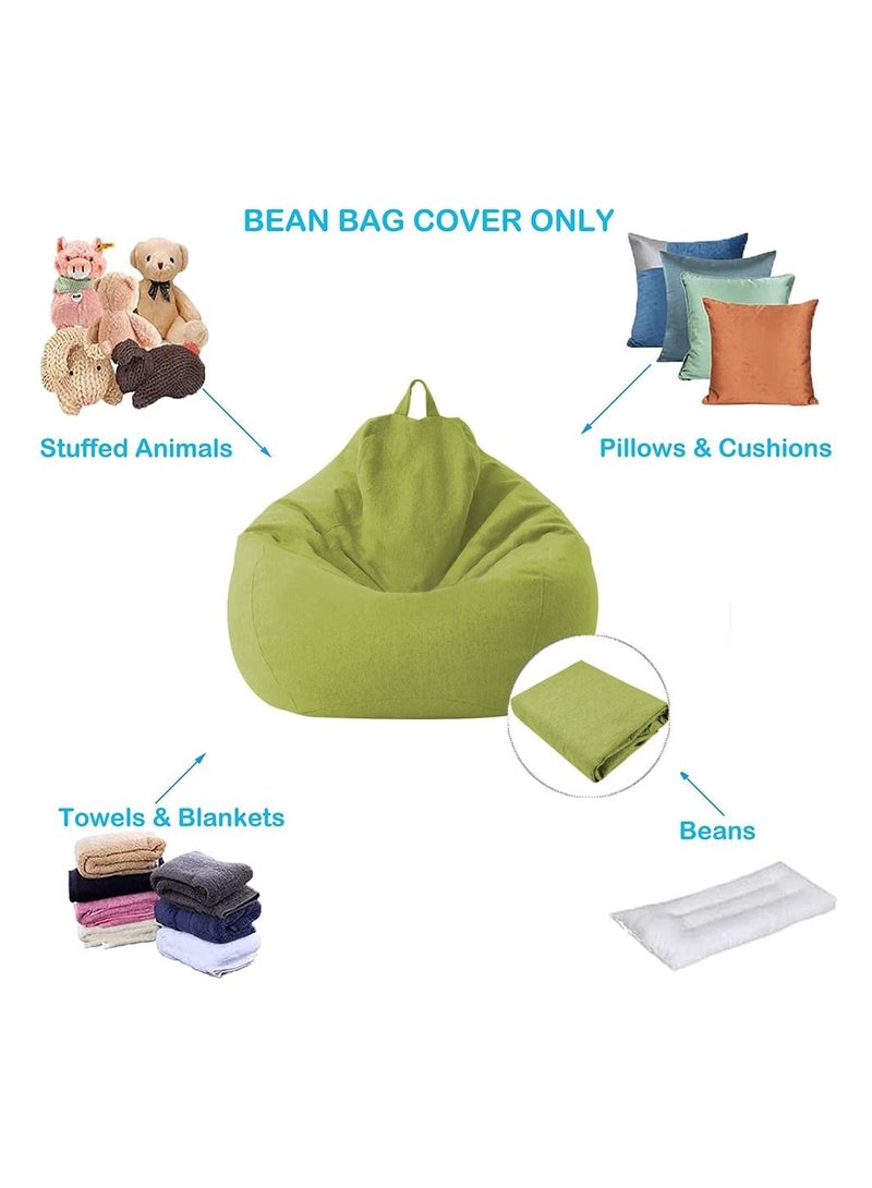 Captaintech Bag Chair Cover, Sofa Bean Bag Sofa Cover, Cloth Cover without Filler, Soft Cotton Linen, Sack Bean Bag for Adults, Kids, Teens Green - Image 3