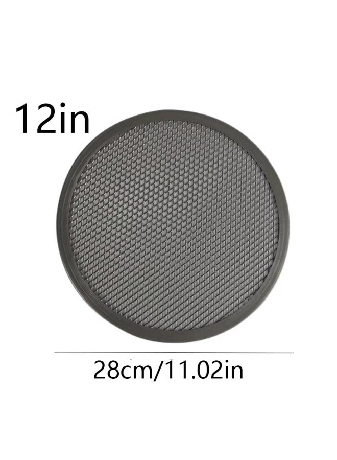 Hard Film Pizza Grill Net 7891012 Inch Non-stick Screen Baking Pan High Temperature Resistant Pizza Cold Fermented Cake Bottom Special Net-Specifications:12inch Coated Mesh Disk - Image 1