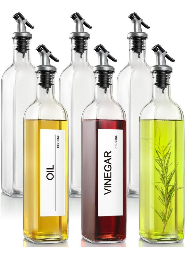 GM GMISUN GMISUN Olive Oil Dispenser Bottle, Oil Dispenser Bottle for Kitchen, Cooking Oil and Vinegar Dispenser Set 6Pack, Glass Oil Container Cruet-Oil Pourer Spout, Funnel and Labels  - Image 1