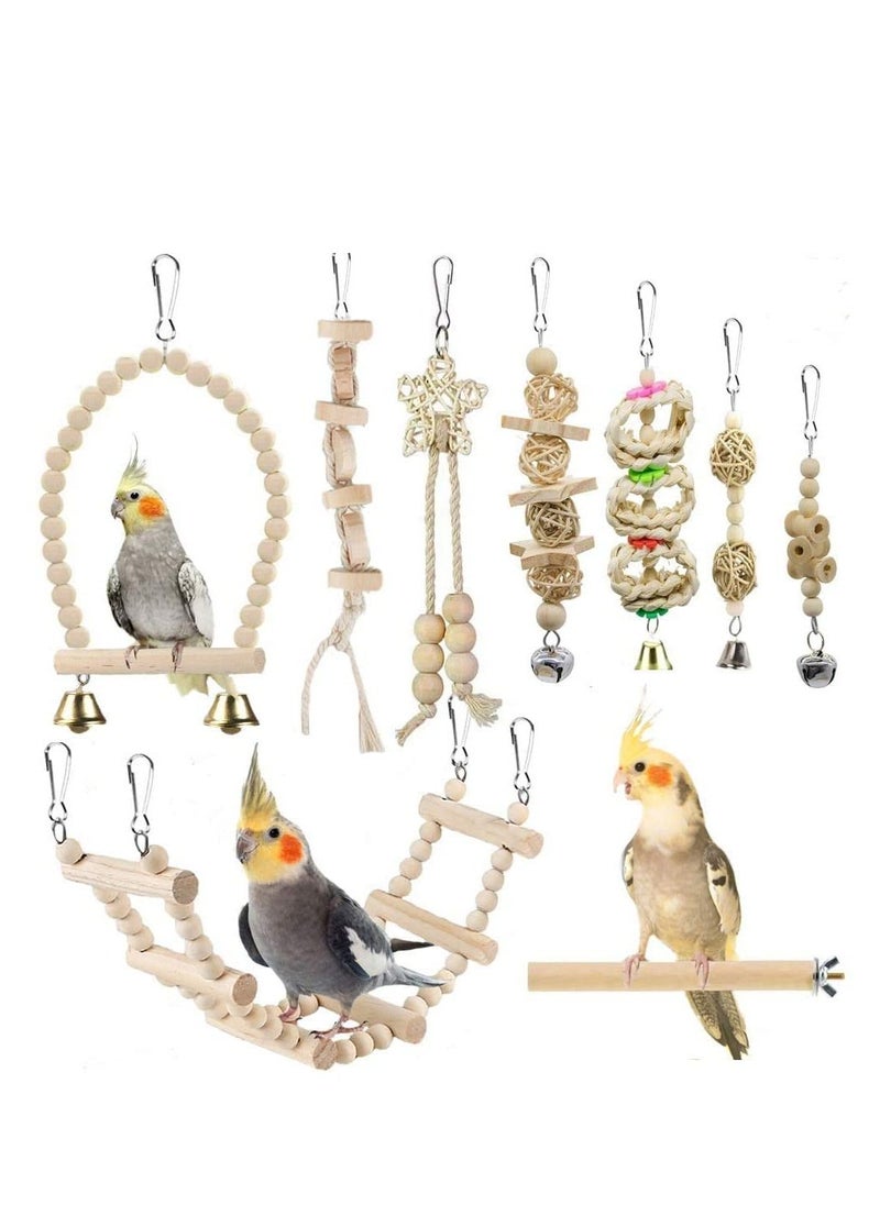 Womdee - Bird Parrot Swing Toys, Bird Cage Toys for Budgerigar,  Love Birds, Finches and Other Small to Medium Birds - Image 1