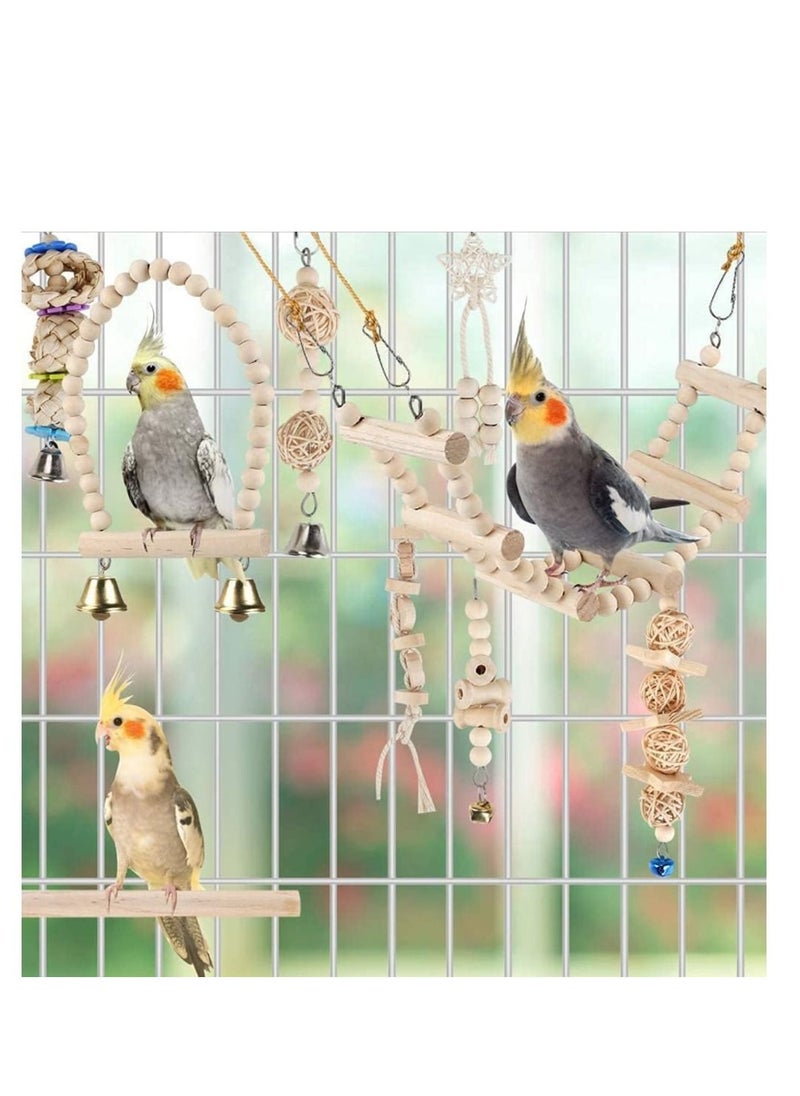 Womdee - Bird Parrot Swing Toys, Bird Cage Toys for Budgerigar,  Love Birds, Finches and Other Small to Medium Birds - Image 1