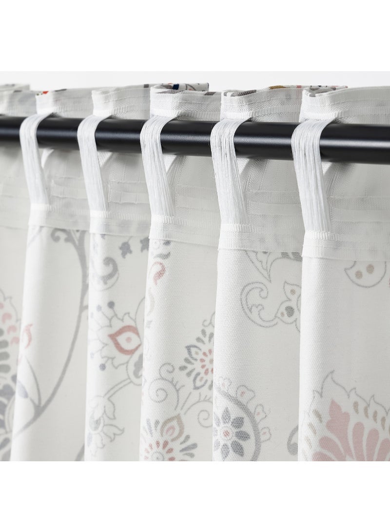 Lendan Curtains with tie-backs, 1 pair, 140x300 cm Dark Grey - Image 2