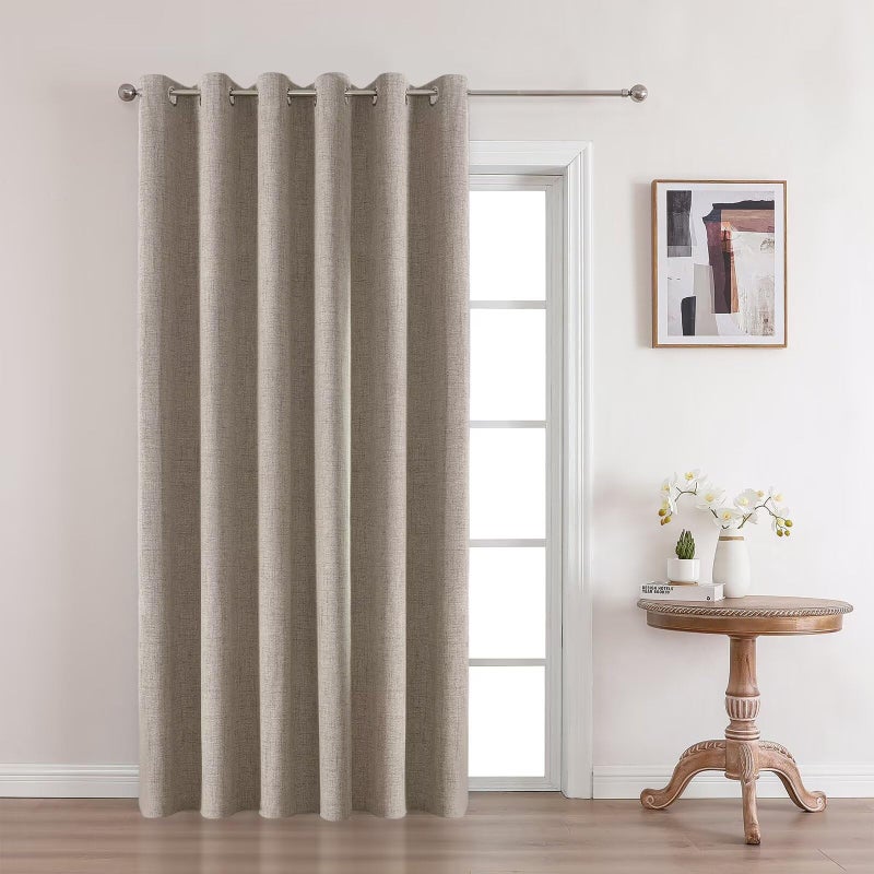 Joydeco Modern Linen Blackout Curtains  100""W x 120""L  1 Panel for Bedroom & Living Room  Thermal Insulated  Grommet Top - Image 1