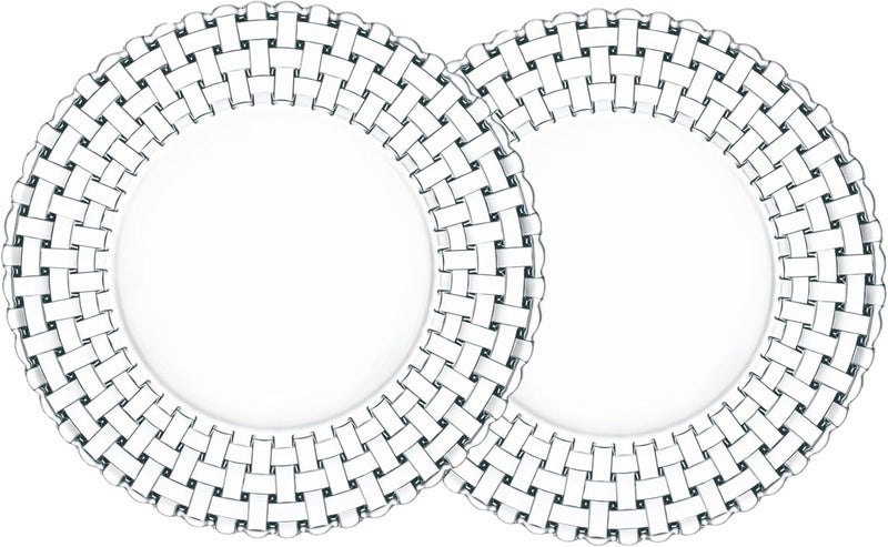 Nachtmann مجموعة Nachtmann Bossa Nova من 2 أطباق عشاء من زجاج الكريستال لأطباق السلطة والمعكرونة والمقبلات 10.5 بوصة من أدوات المائدة الشفافة آمنة للغسل في غسالة الصحون - Image 1