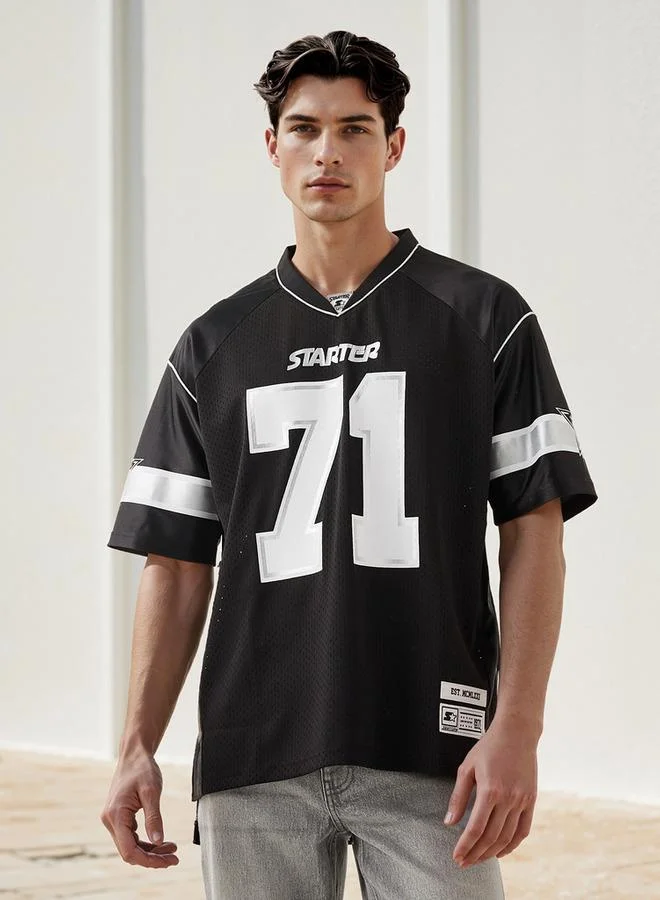 STARTER Starter Varsity Print V-Neck T-shirt