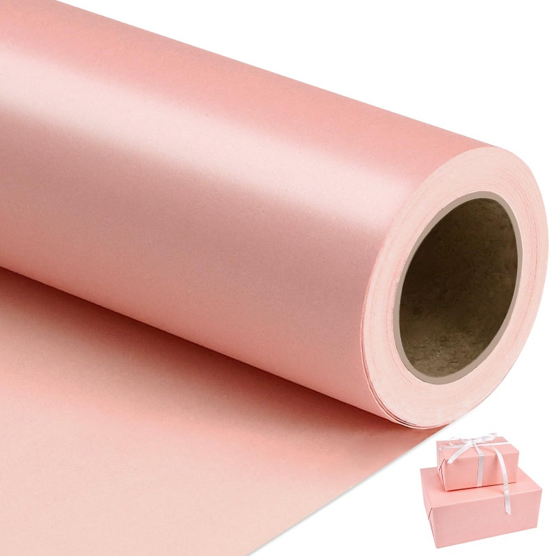 NESCCI Pink Matte Wrapping PaperSolid Color PearlyLustre PaperGift Wrapping PaperPerfect for WeddingValentines DayBirthday ChristmasBaby ShowerDIY Bouquet 17 Inches X 328 Feet