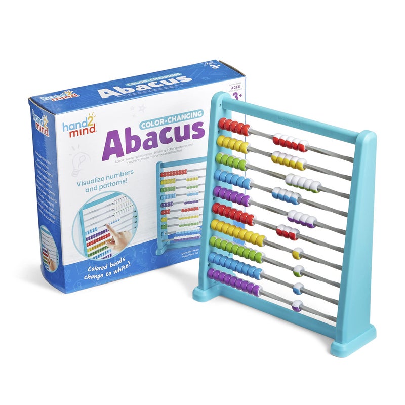 Hand2Mind Color Changing Plastic Abacus Abacus for Kids Math Manipulatives Counting Rack Educational Toys for Elementary Kids Set of 1 - Image 3