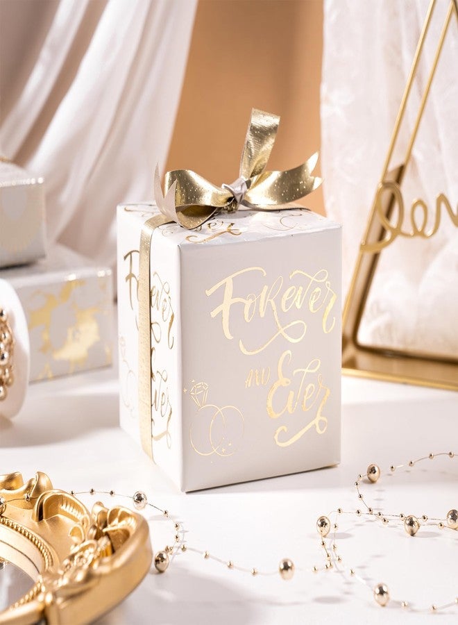LeZakaa Gold Wedding Wrapping Paper Roll, Gold Flower, Love Heart, Ring & Forever and Ever Lettering Design for Wedding, Engagement, Bridal Shower, Anniversary, Mini Roll, 17 x 120 inches, 3 Rolls - Image 4