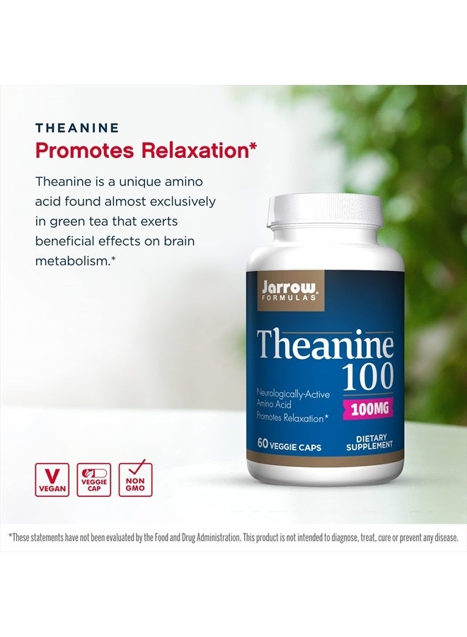jarrow formulas Theanine 100 mg - 60 Veggie Capsules - Neurologically Active Amino Acid - Found in Green Tea - Supplement Promotes Relaxation & Focus - Up to 60 Servings - Image 3
