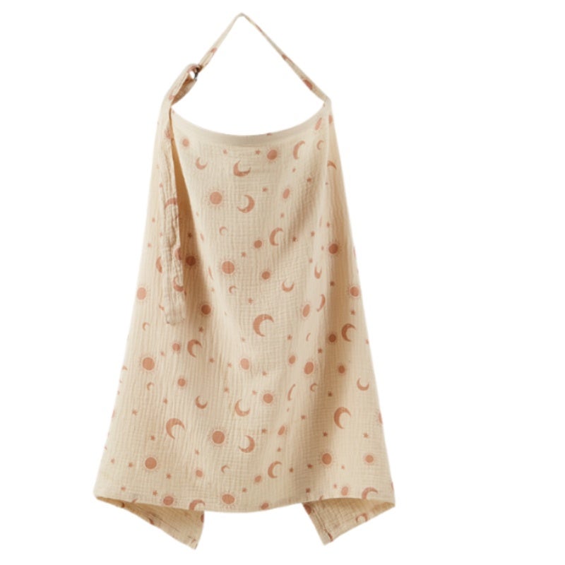 Breastfeeding Privacy Cover: 37.5 X 25.6 Inches 100% Soft And Breathable Cotton Muslin - Adjustable Collar Wide Coverage For Complete Privacy, Practical Bow Neckline For Mom And Baby Interaction, Vers - Image 1