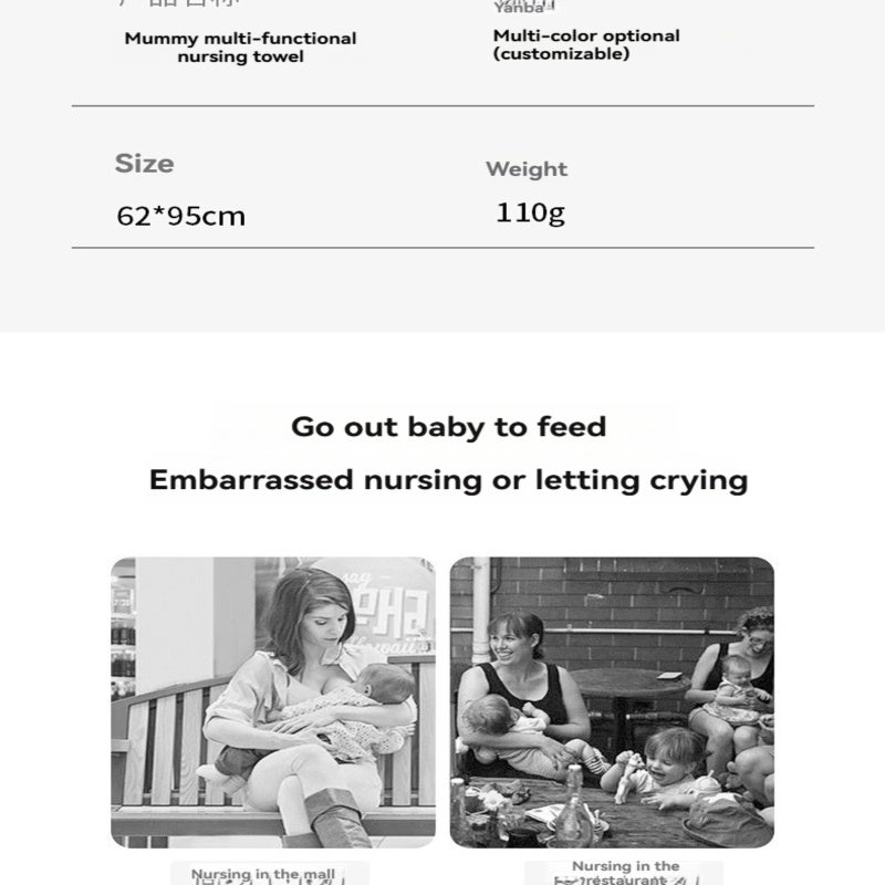 Breastfeeding Privacy Cover: 37.5 X 25.6 Inches 100% Soft And Breathable Cotton Muslin - Adjustable Collar Wide Coverage For Complete Privacy, Practical Bow Neckline For Mom And Baby Interaction, Vers - Image 3