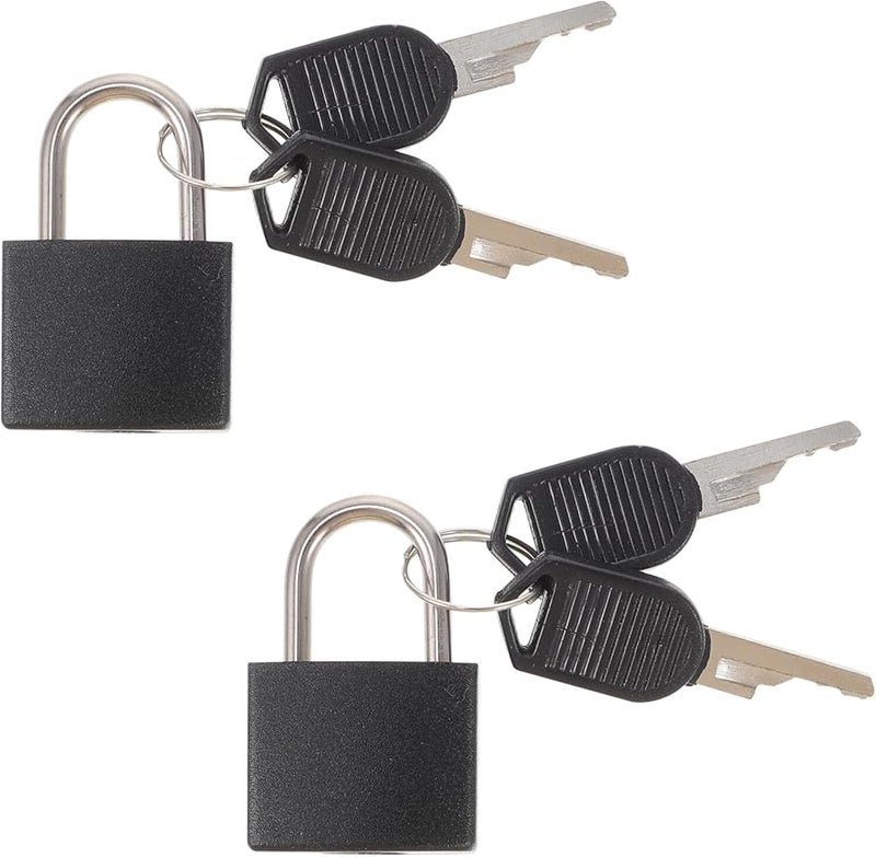 2Pcs Mini Brass Padlocks with Keys for Diary Locker Cabinet Suitcase Travel Bag - Image 1