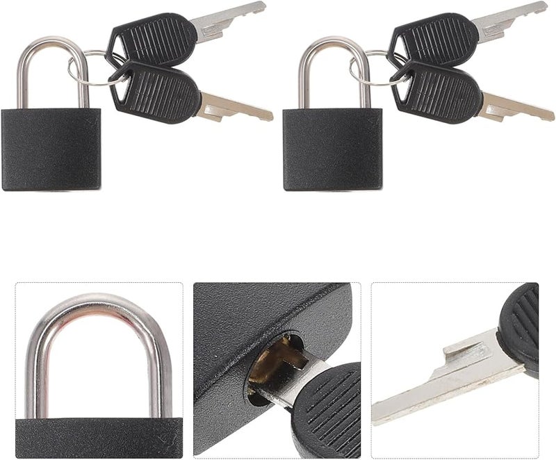 2Pcs Mini Brass Padlocks with Keys for Diary Locker Cabinet Suitcase Travel Bag - Image 4