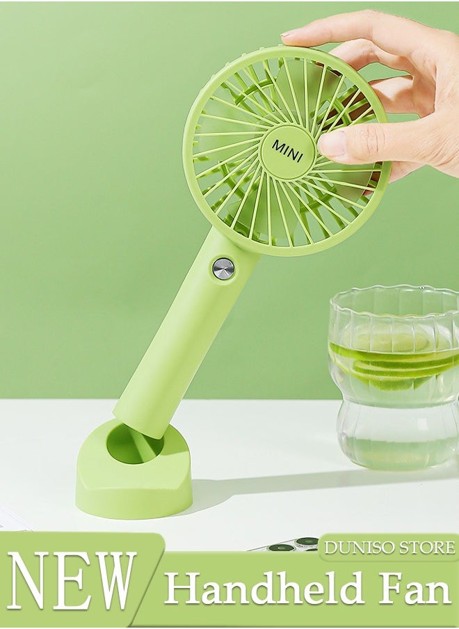 DUNISO - Multifunction Desk Fan,Rechargeable Portable Handheld Fan, Low Noise USB Fan with Detachable Base and Phone Holder 3 Speed Regulation for Home Office School - Image 1