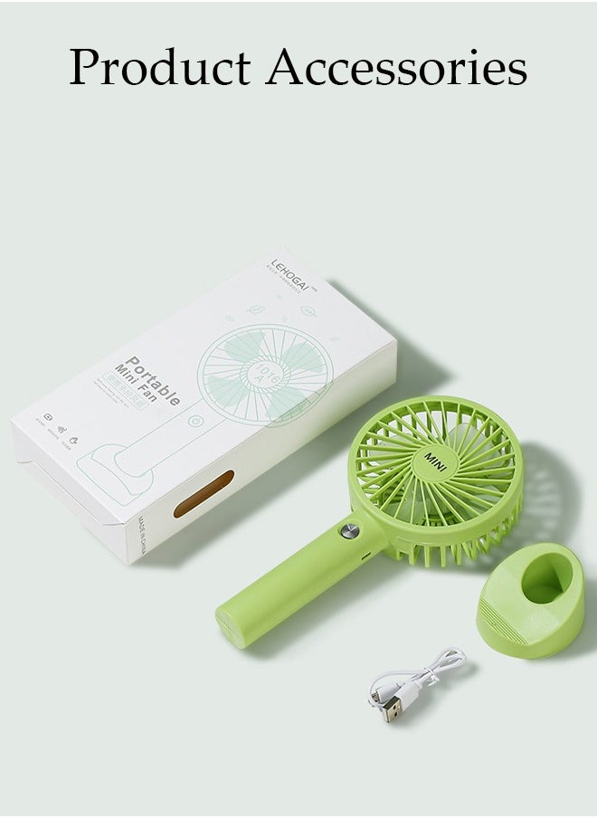 DUNISO - Multifunction Desk Fan,Rechargeable Portable Handheld Fan, Low Noise USB Fan with Detachable Base and Phone Holder 3 Speed Regulation for Home Office School - Image 1