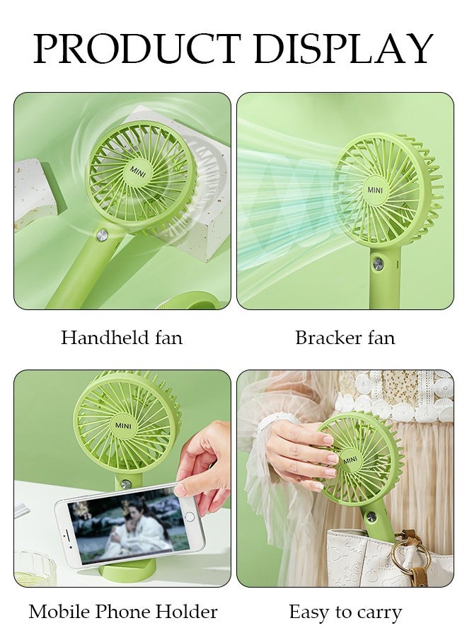 DUNISO - Multifunction Desk Fan,Rechargeable Portable Handheld Fan, Low Noise USB Fan with Detachable Base and Phone Holder 3 Speed Regulation for Home Office School - Image 1