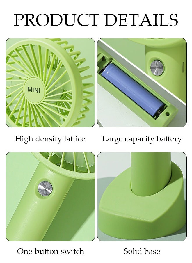 DUNISO - Multifunction Desk Fan,Rechargeable Portable Handheld Fan, Low Noise USB Fan with Detachable Base and Phone Holder 3 Speed Regulation for Home Office School - Image 1