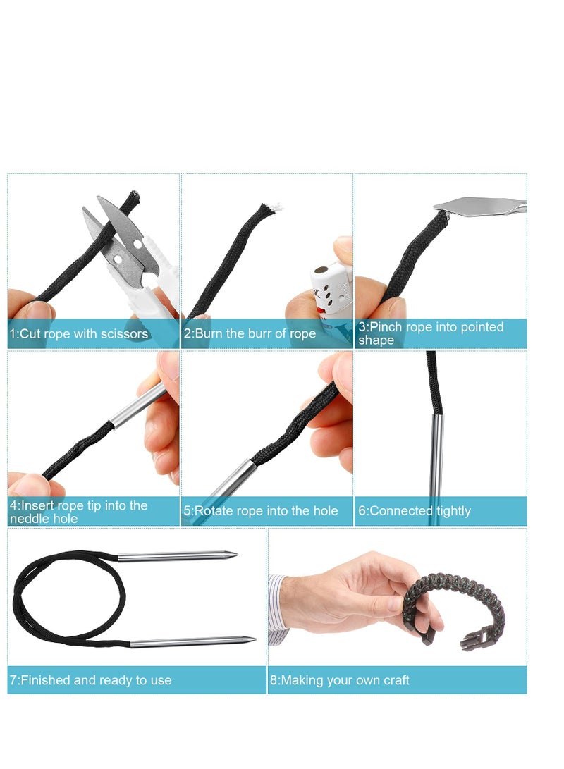 Zikra Stainless Steel Knotter Tools, 12 Pcs Stainless Steel FID Set, Paracord FID Marlinspike Set, Paracord Stitching Lacing Stitching Needles and Smoothing Tool, for Leather or Paracord Work (Dark Blue) - Image 5