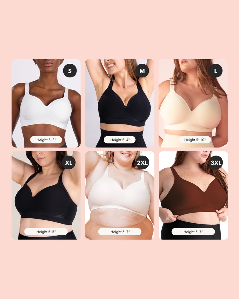 SHAPERMINT Sweetheart Bras for Women â€“ Wireless Push Up Bra with Support, Full Coverage Seamless Bralette â€“ Comfortable Bras for Women No Underwire, Plus Size and Everyday T Shirt Bra Black - Image 4