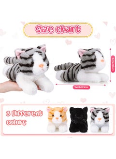 Harrycle Harrycle 3 Pcs 9 Inch Cat Stuffed Animal Plush Cat Cute Stuffed Cat Plush Toys Small Cat Stuffed Animal Sleeping Gifts for Boys Girls Pet Christmas Party Favors Supplies Decoration(Stylish Style)  - Image 2