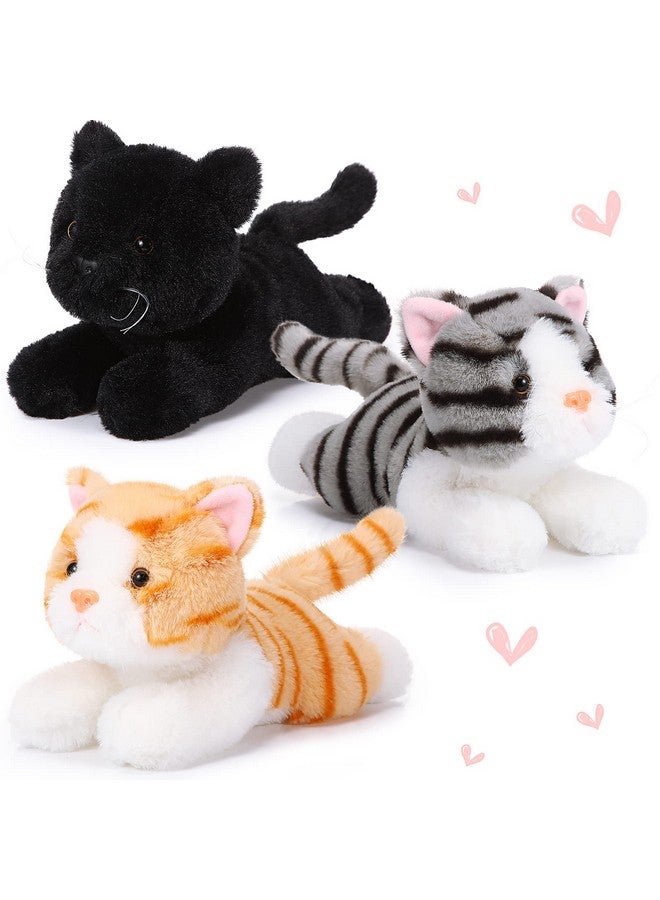 Harrycle 3 Pcs 9 Inch Cat Stuffed Animal Plush Cat Cute Stuffed Cat Plush Toys Small Cat Stuffed Animal Sleeping Gifts for Boys Girls Pet Christmas Party Favors Supplies Decoration(Stylish Style) - Image 1