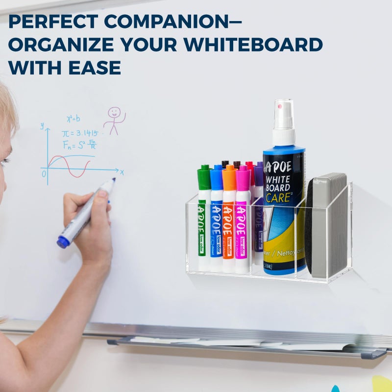 Banafich Strong Magnetic Pen Holder for Refrigerator, Whiteboard Dry Erase Marker Holder for Fridge, Magnet Acrylic Pen Holder with 3 Compartments, Magnetic Cup for School, Classroom, Locker Organizer - Image 5