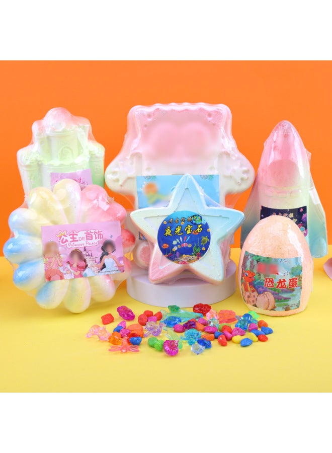 Archaeological Digging Toys Boys Girls DIY Treasure Hunt Treasure Digging Gems Blind Box Interactive Exploration Digging Blind Stone-color:Black Word Five Empty (1 Random Doll + About 14 Gems) Without Tools - Image 5