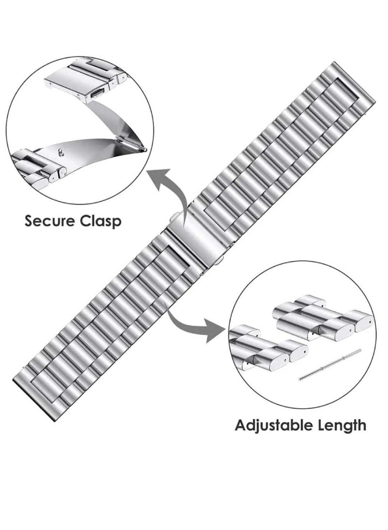 GENNEXT Replacement Stainless Steel Band Compatible With Huawei Watch GT 4 46mm Silver - Image 3