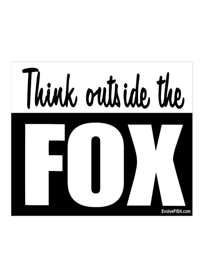 EvolveFISH Think Outside The Fox Bumper Sticker - [5" x 3"]