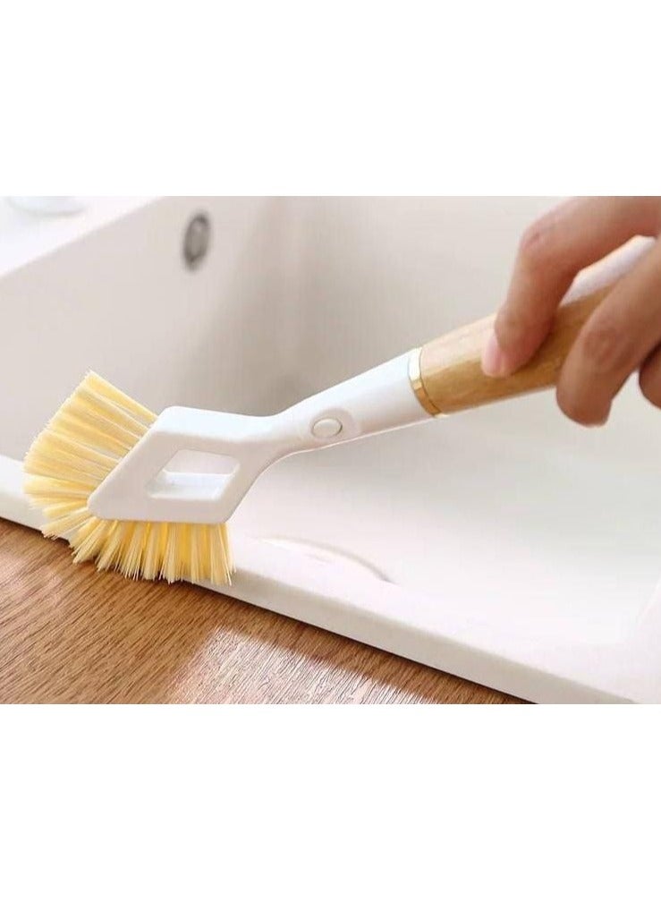 Multi-Purpose Cleaning Brush with Elegant Wooden Handle – For Sinks, Corners, and Surface Cleaning - Image 1
