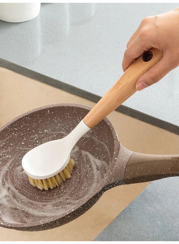 Multi-Purpose Cleaning Brush with Elegant Wooden Handle – For Sinks, Corners, and Surface Cleaning - Image 3