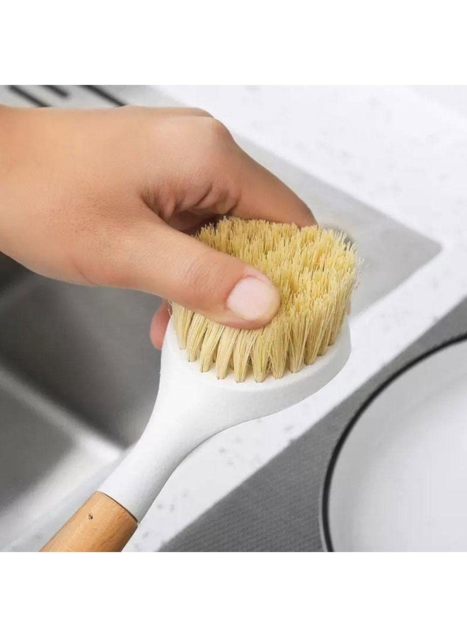 Multi-Purpose Cleaning Brush with Elegant Wooden Handle – For Sinks, Corners, and Surface Cleaning - Image 4
