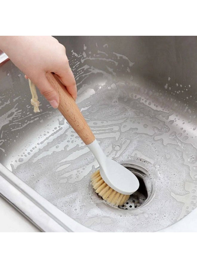 Multi-Purpose Cleaning Brush with Elegant Wooden Handle – For Sinks, Corners, and Surface Cleaning - Image 2