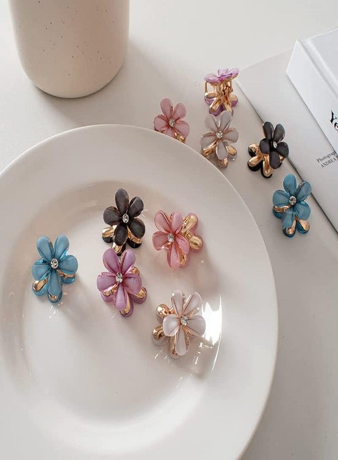 MYSELF 12Pcs Small Colorful Hair claw clips with Floral Design, Beautiful Clutcher Barrettes,Decorative Hair Accessories - Image 2